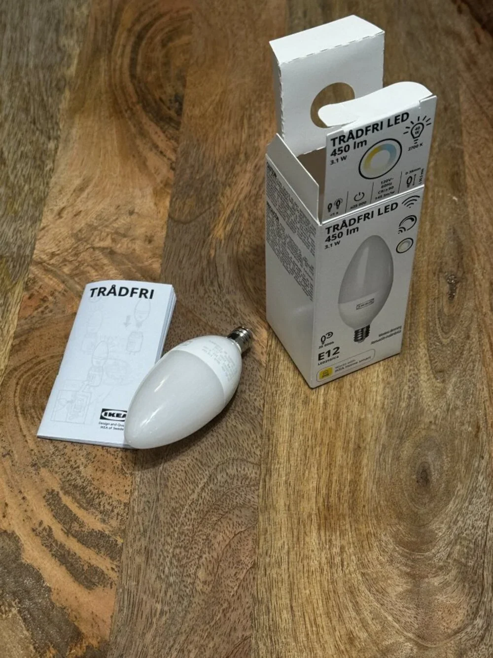 IKEA TRÅDFRI LED Chandelier Bulb E12 450 Lumens, Dimmable, White Spectrum